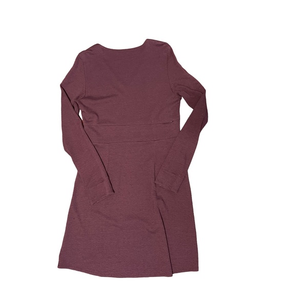 Horny Toad Finlay Faux Wrap Long Sleeve Dress in Burgundy Size X Large - Picture 2 of 9